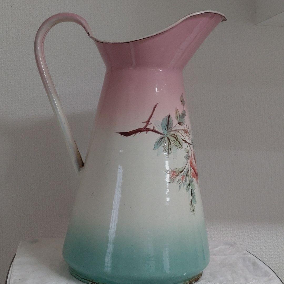 フランス　アンティーク　薔薇柄のジャグ