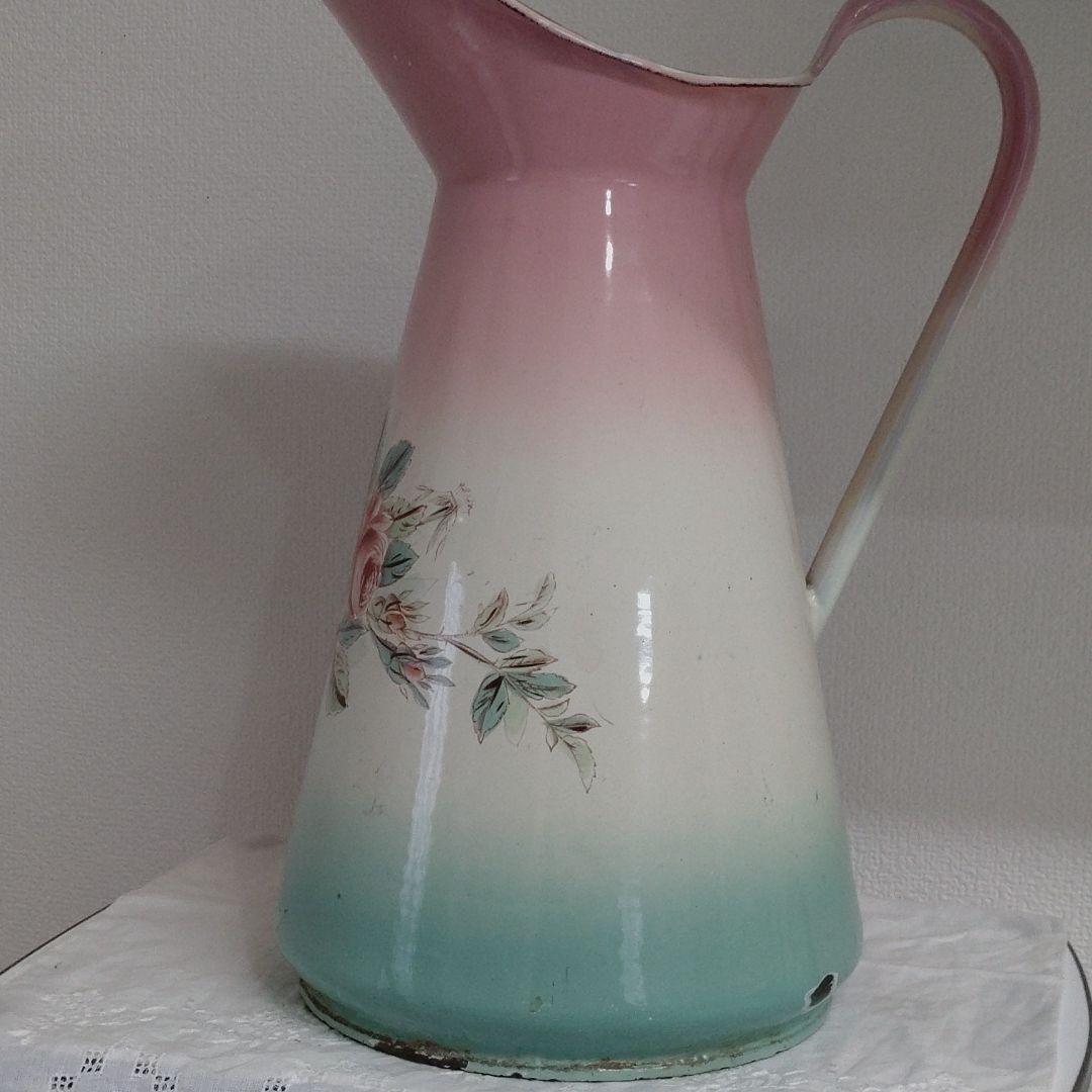 フランス　アンティーク　薔薇柄のジャグ