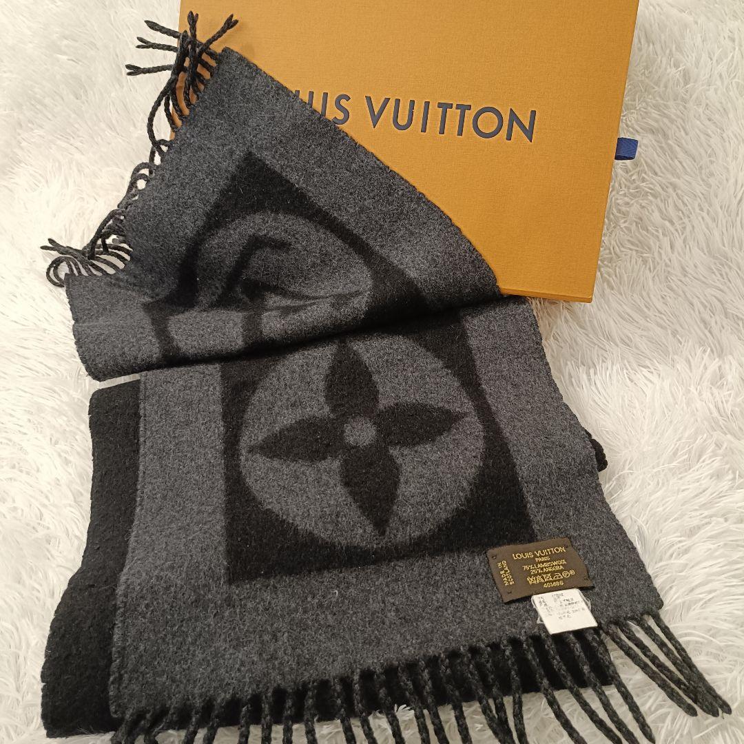 a*c様 極美品✨️　Louis Vuitton ブラック　グレー　マフラー　ヴ
