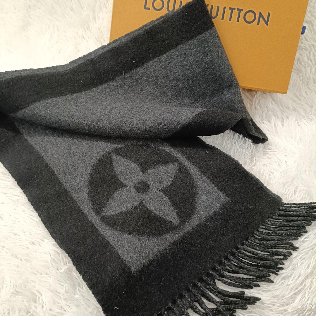 a*c様 極美品✨️　Louis Vuitton ブラック　グレー　マフラー　ヴ