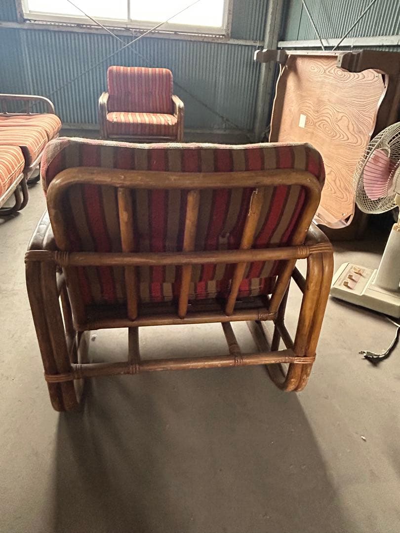 ラタン　ソファセット　籐　ミッドセンチュリー