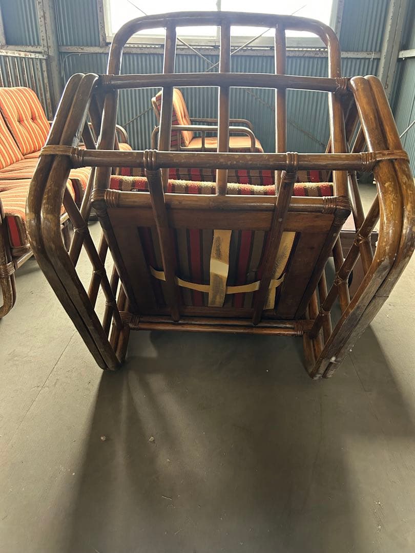 ラタン　ソファセット　籐　ミッドセンチュリー