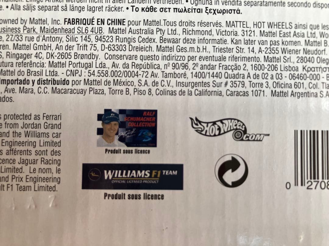 Hot Wheels Williams F1 FW26 1/18さらにお値下げ