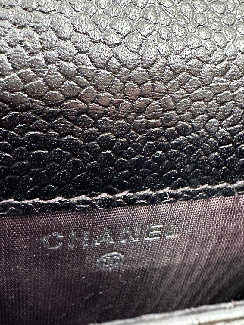 【美品】CHANEL シガレットケース　キャビアスキン　ブラックレザー