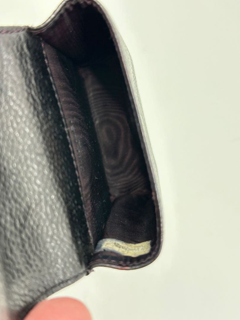 【美品】CHANEL シガレットケース　キャビアスキン　ブラックレザー