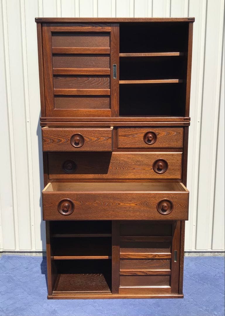 55万相当 高級民芸家具 北海道家具 国産ニレ材使用 遊木民 チェスト 北欧風