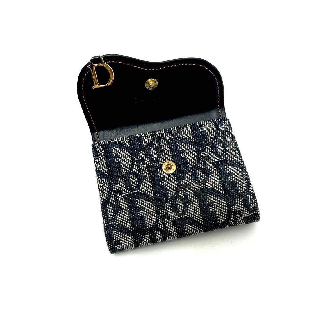 Dior ケース トロッター サドル 折り財布 ミニ財布 ジャガード