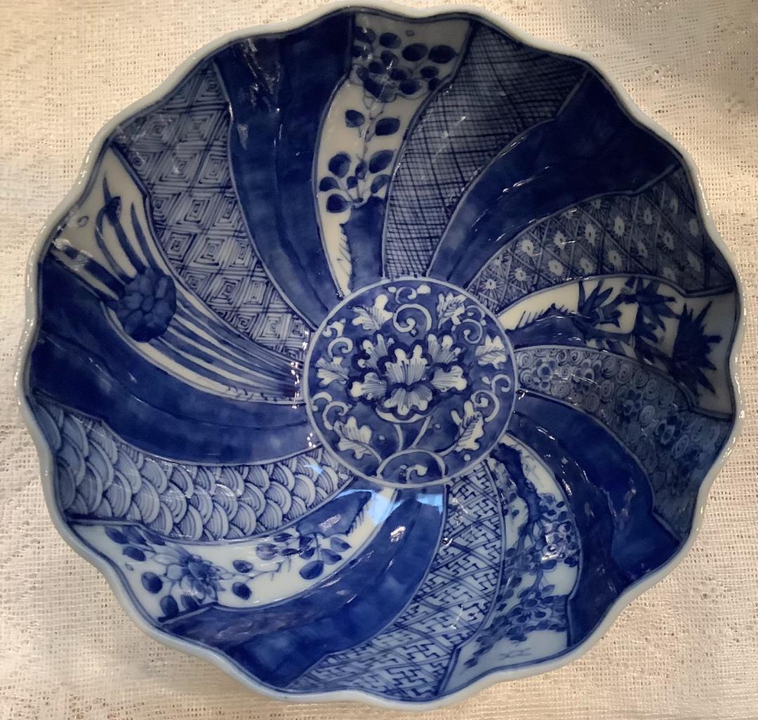 【祥瑞】古伊万里　鉢　捻り紋　三つ入子丼　寛政時代物