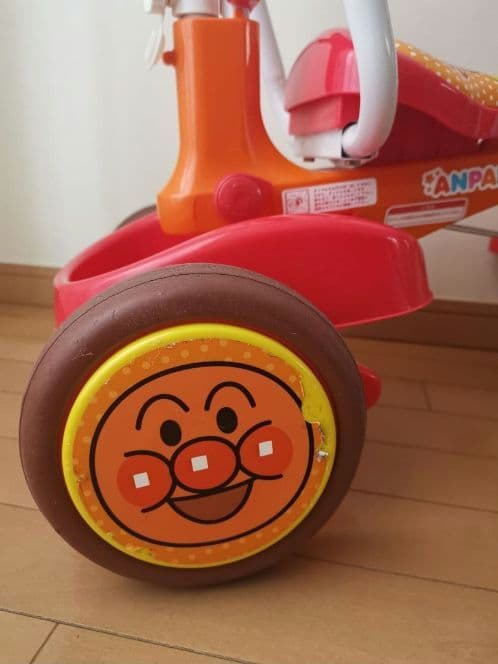 室内保管品☆それいけ!アンパンマン 折りたたみ三輪車 オールインワン