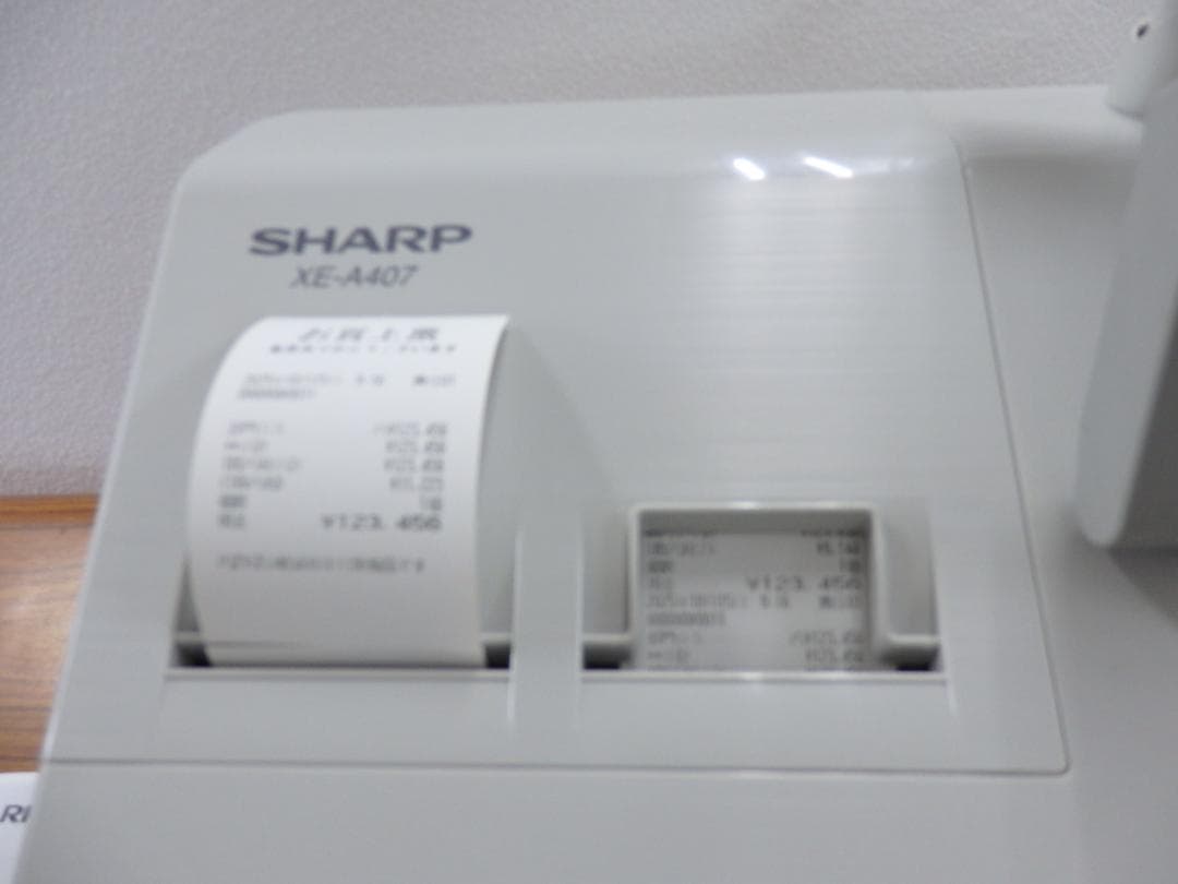 設定無料 シャープ XE-A407W レジスター オートカッター付　251015
