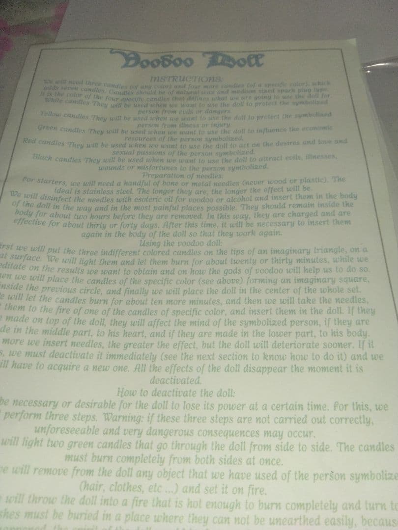 祈祷師と会話掲載　確認済み　限定価格　最強　ブードゥーDoll儀式　顔認識必要