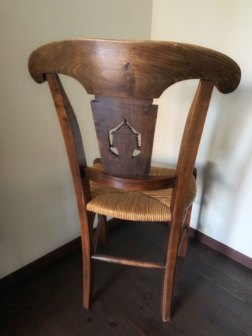 ①1920年代 フランス アンティーク＊ アルザスチェア レリーフ 彫刻 椅子