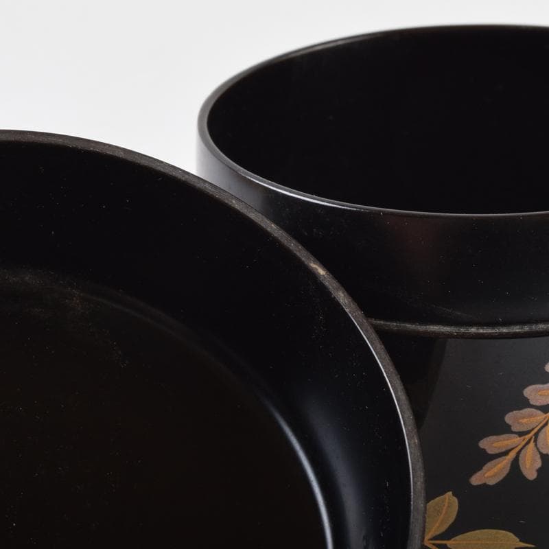 茶道具　輪島塗　荒井喜峰作　藤蒔絵　大棗　共箱　V　9102