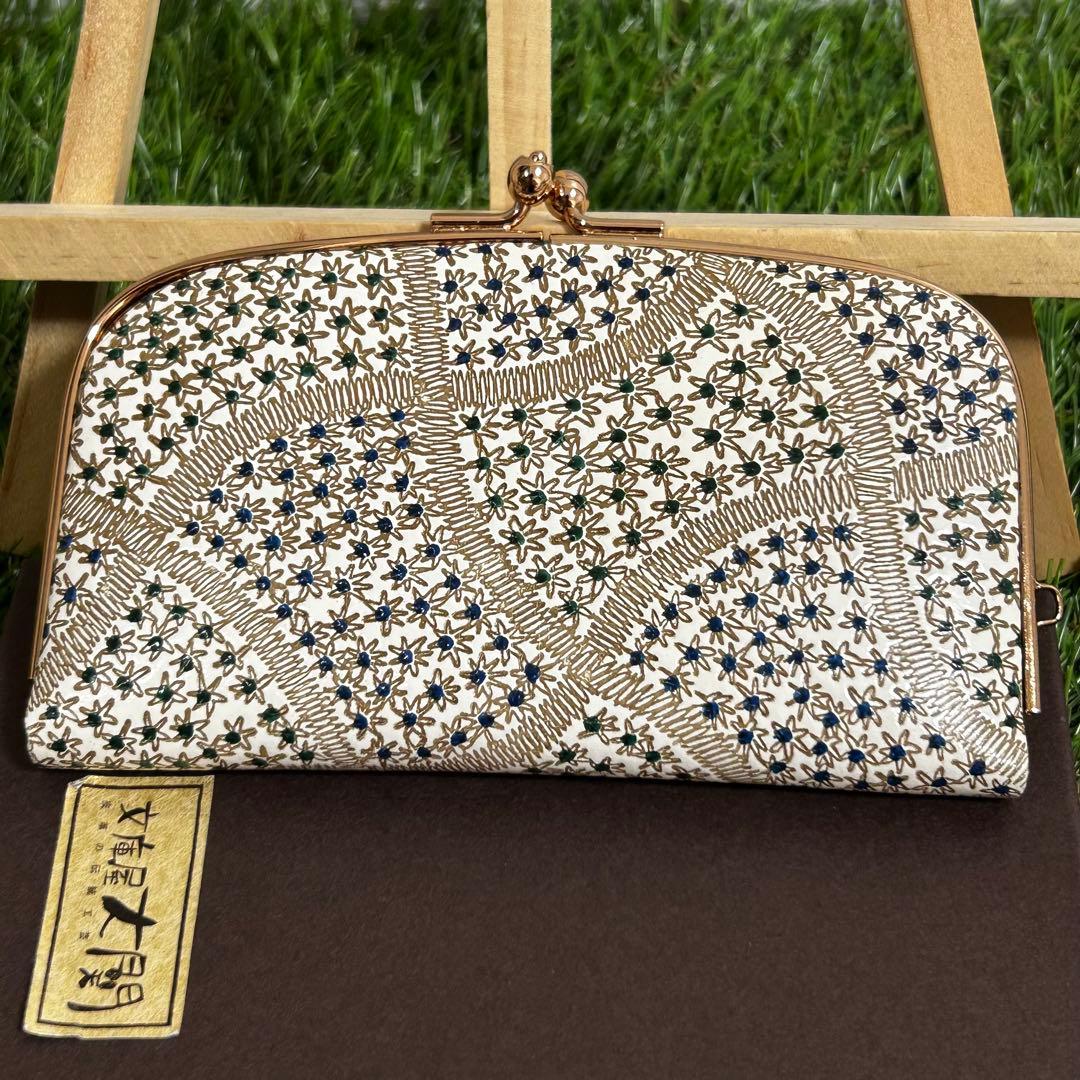 未使用品 文庫屋大関 がま口 財布 ケース 小銭入れ 天溝 がま口