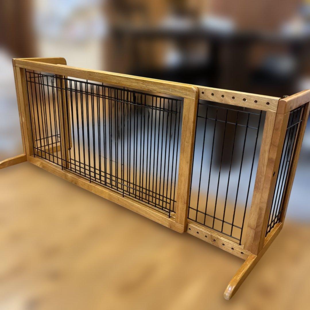 リッチェル　ペット用 木製おくだけゲート ロータイプ　ワイド