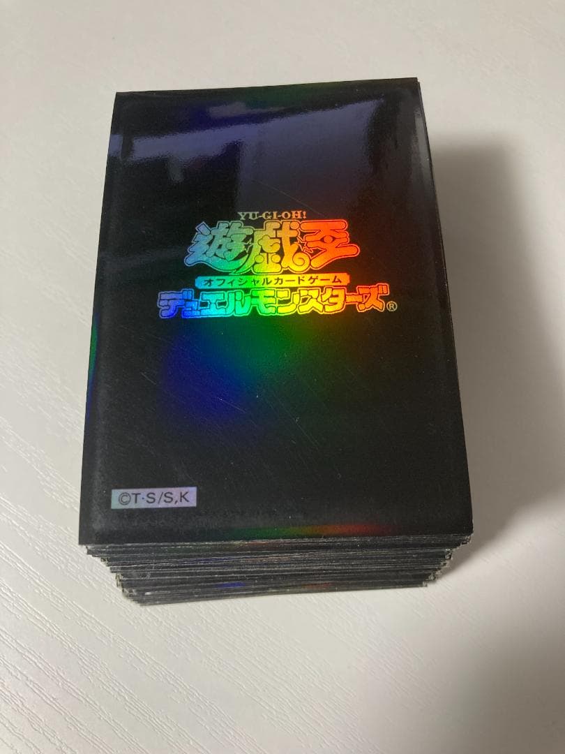 遊戯王 絶版 公式 スリーブ 120枚 初期ロゴ 黒 ブラック　プロテクター
