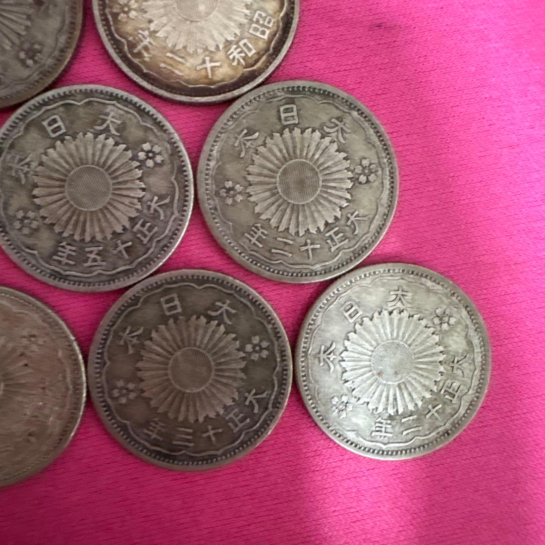美品 鳳凰小型50銭銀貨 大正11•12•13•15昭和3•12年 10枚セット