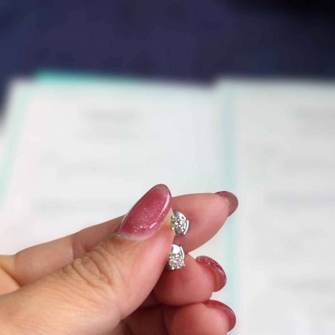 ティファニー ソリティアピアス 0.19ct×2 鑑定書 ディスクキャッチ