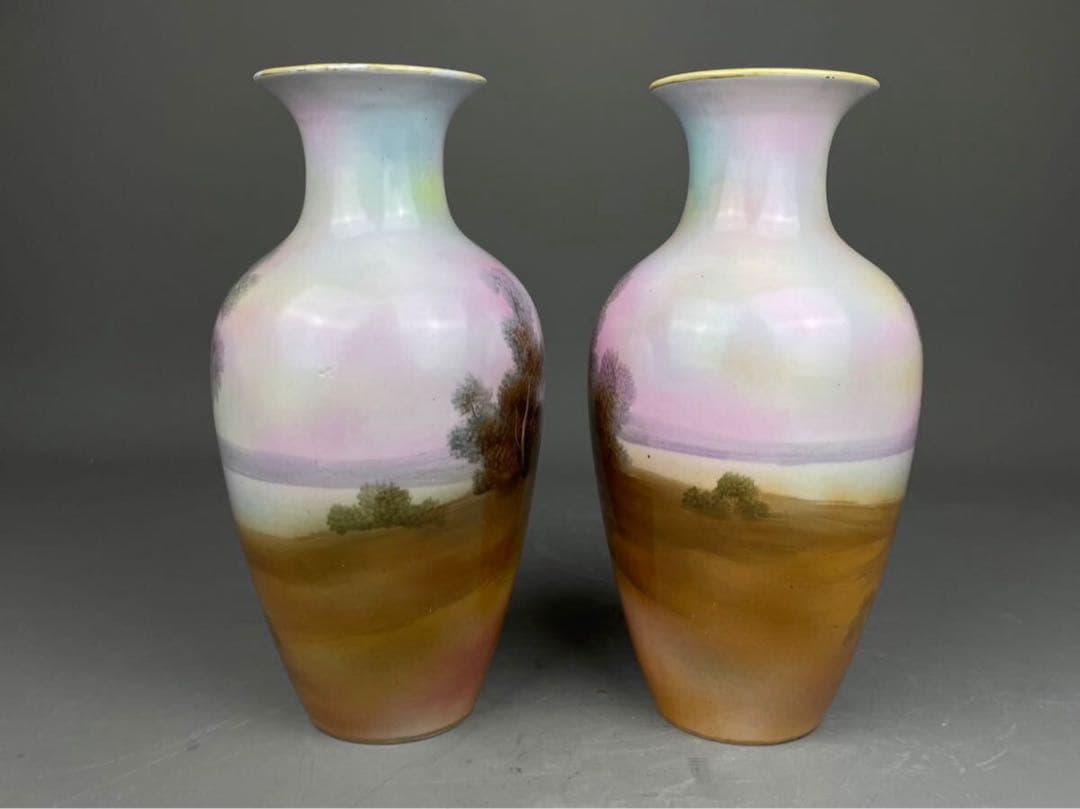 Noritake オールドノリタケ 花入 花器 ペイント金彩1900年代 明治期