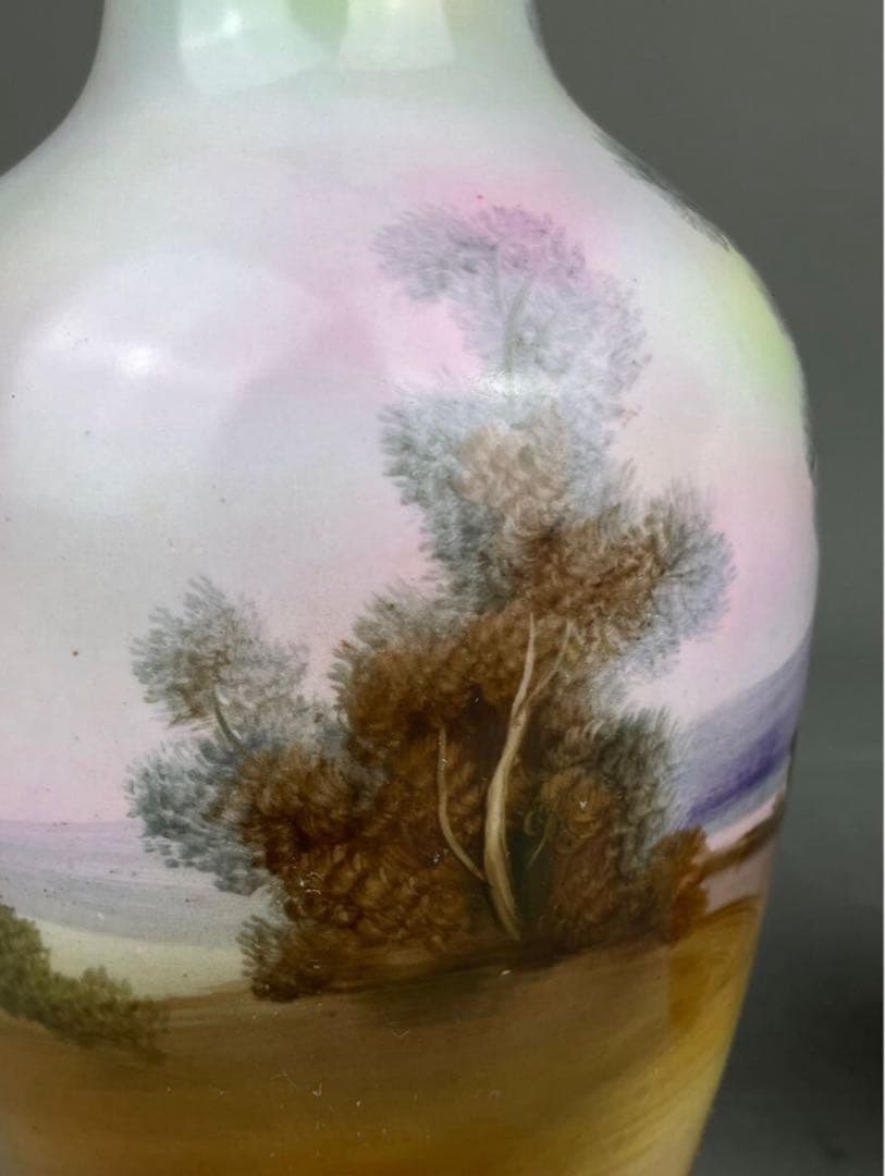 Noritake オールドノリタケ 花入 花器 ペイント金彩1900年代 明治期