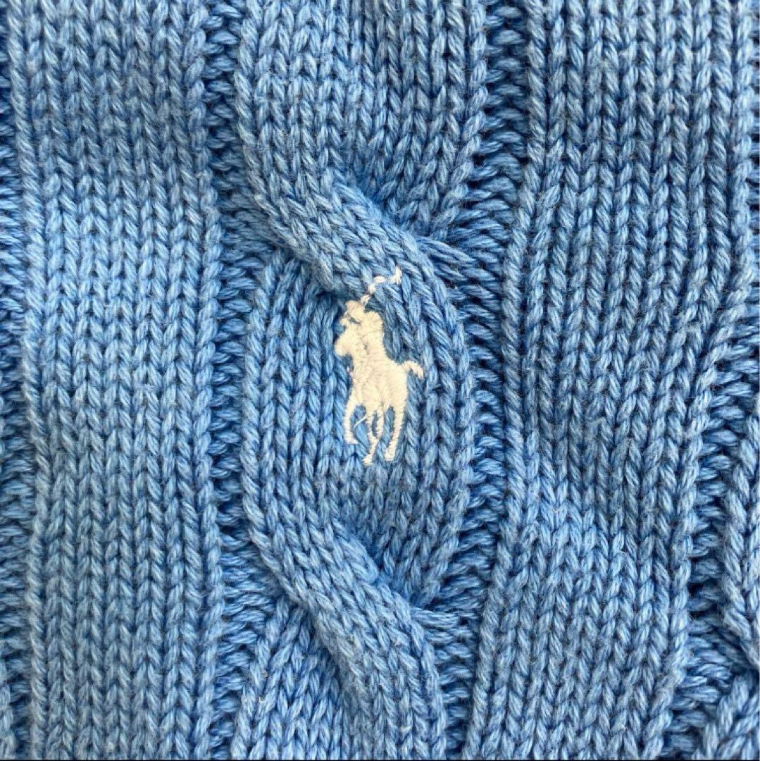 美品POLO RALPH LAURENラルフローレン ケーブルニット ポロシャツ