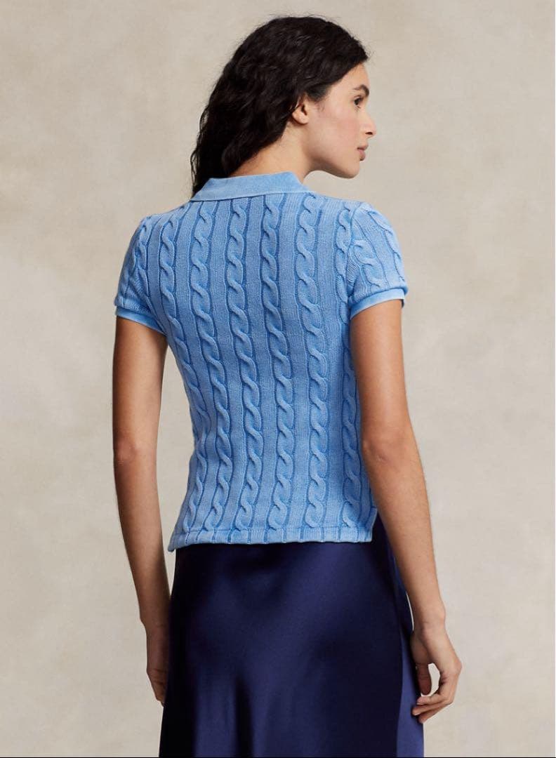 美品POLO RALPH LAURENラルフローレン ケーブルニット ポロシャツ