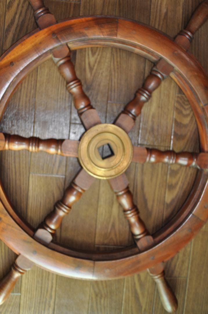 木製 舵輪 約76cm　 重量5.35kg