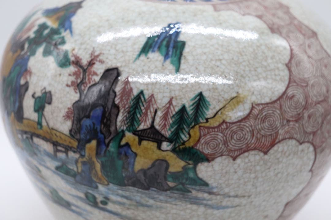 時代　九谷焼　瓶　古九谷　送料込み250205