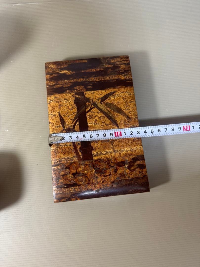 2354 桜皮細工　樺細工　蓋型小物入れ3客　茶入1客