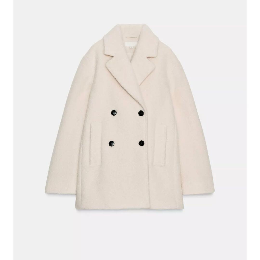 ブークレダブルブレストミディ丈コート　ZARA コート　s