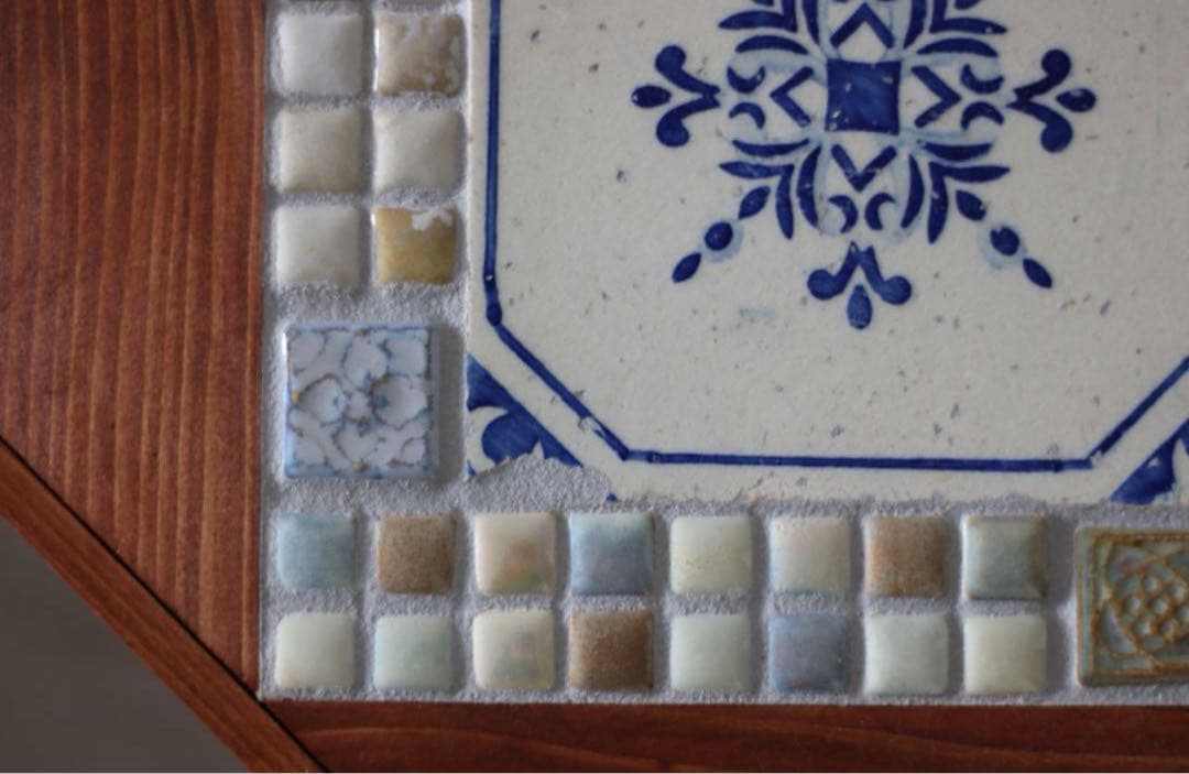 ヴィンテージタイルトップ　サイドテーブル