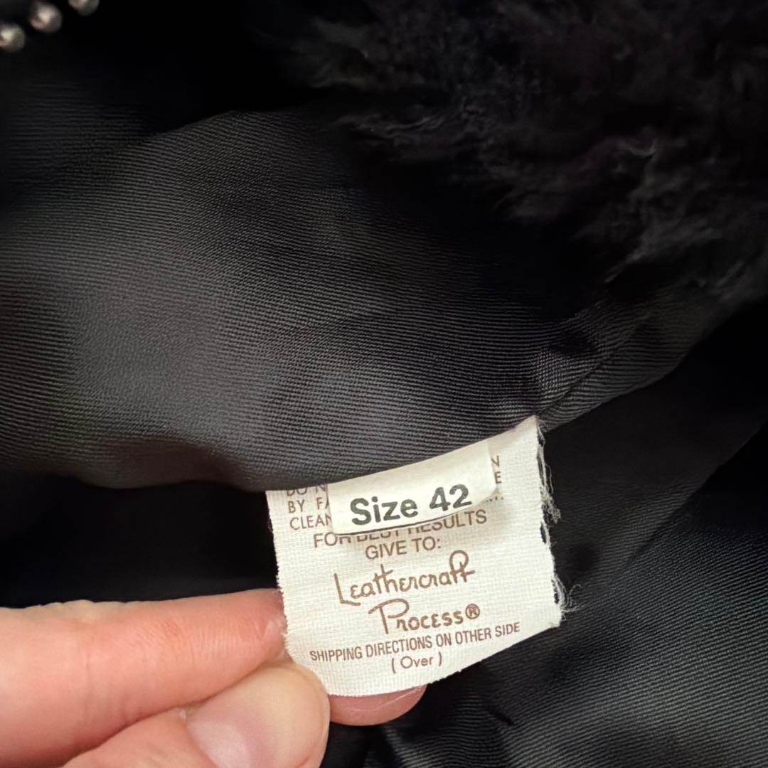 Schott 襟付きライダース 牛革レザー ボアライナー サイズ42 USA製