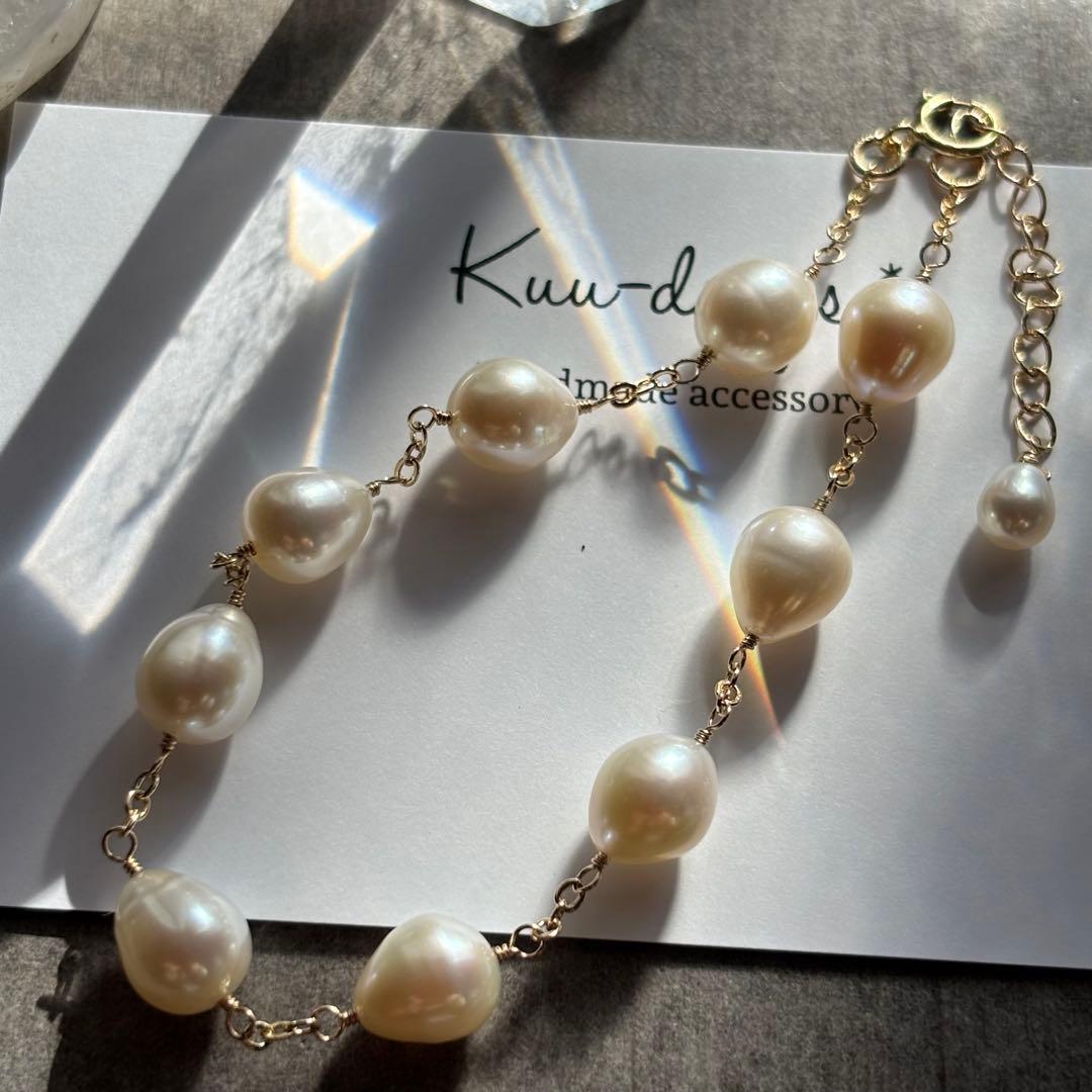 【専用です】淡水パール ぷっくり雫✴︎14kgfブレスレットB175他・計3点