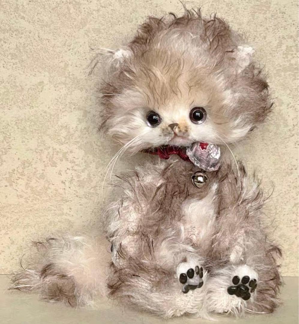 愛おしい猫ちゃん アーティストベア 海外作家様 ハンドメイド ぬいぐるみ