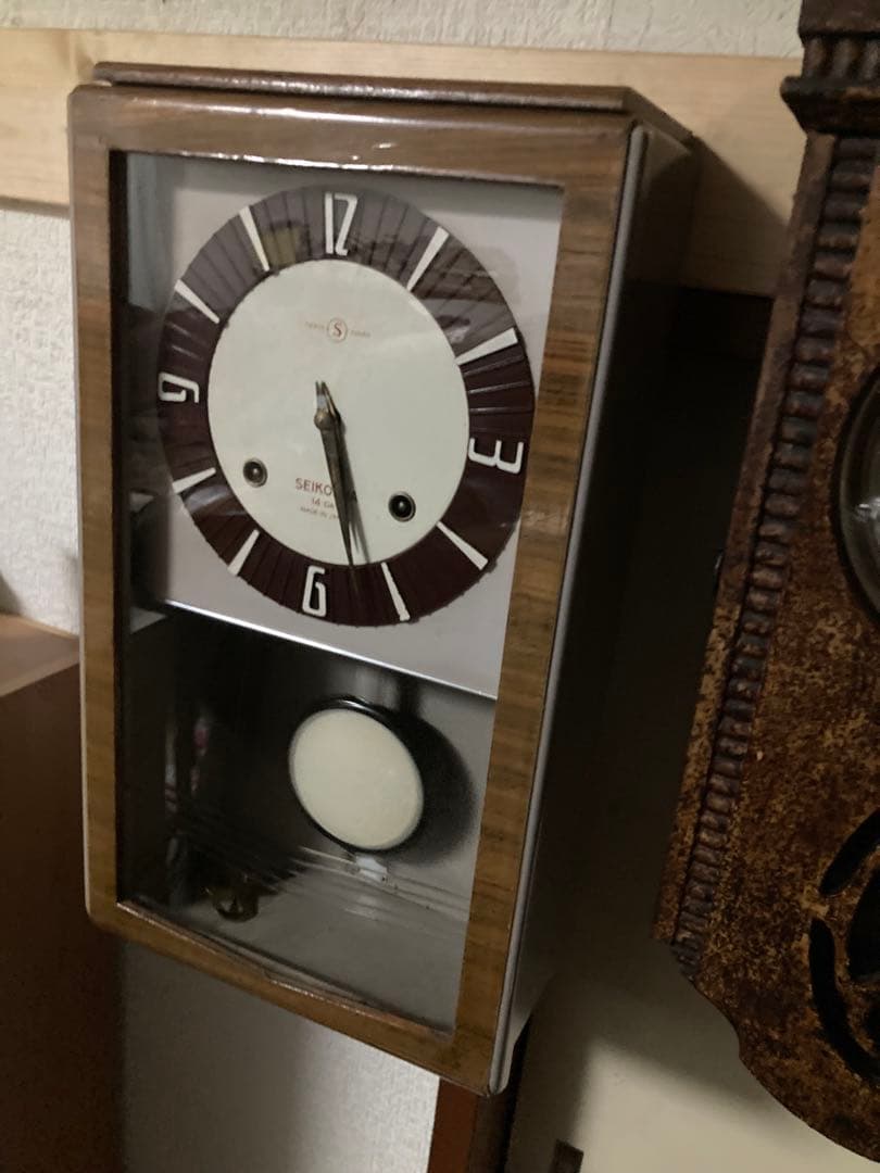 SEIKOSHA アンティーク柱時計14日巻 昭和レトロ 稼働中
