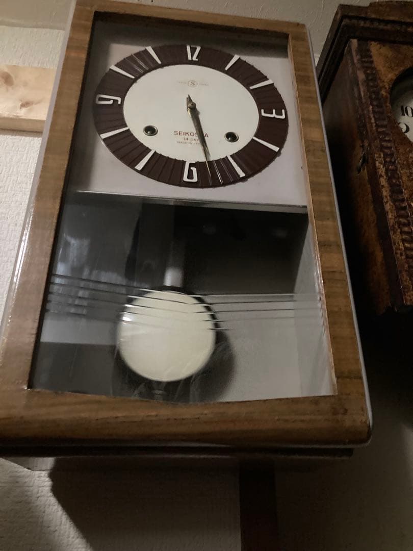 SEIKOSHA アンティーク柱時計14日巻 昭和レトロ 稼働中