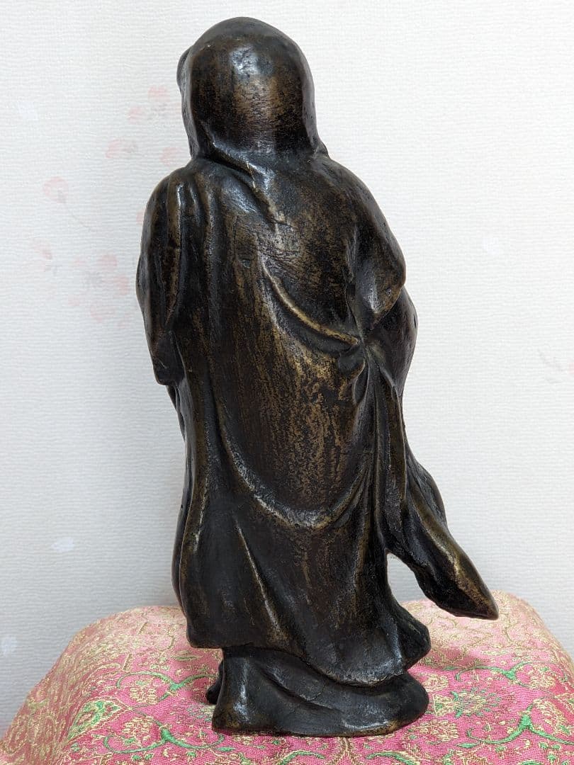 ♦銅器 達磨大師像 銅製 ？高岡銅器 開運 縁起物 置物 飾りレア物 骨董品