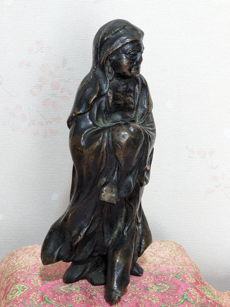 ♦銅器 達磨大師像 銅製 ？高岡銅器 開運 縁起物 置物 飾りレア物 骨董品