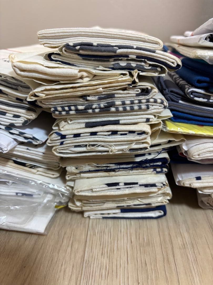 手ぬぐい 手拭い 生地 古布 粗品 昭和レトロ 長期保管品　60枚　まとめて