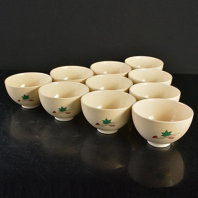 京焼　平安原平造　色絵金彩　仁清写　雲錦　数茶碗　十客　共箱　M　R7414B