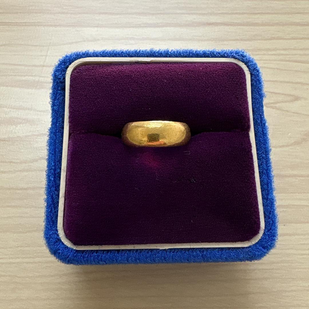 純金　K24　甲丸リング　指輪　約6.8g　約9号