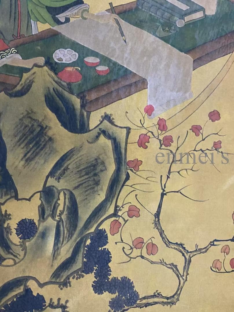 中国古美術 明代 仇英款 人物画 掛軸 絹布 唐物 古画 名家書画 水彩画 肉筆