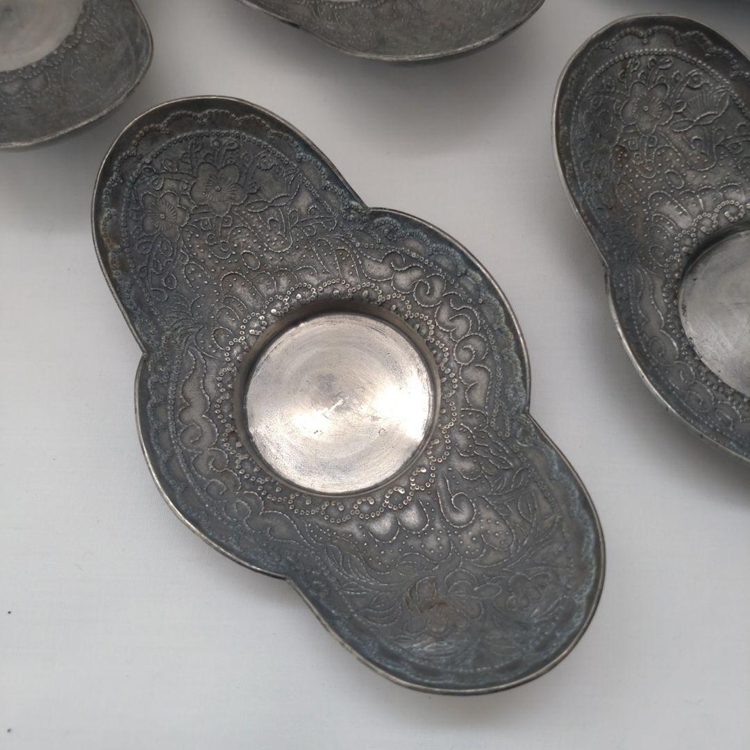 錫　茶托　5個セット　上盛永洋興造