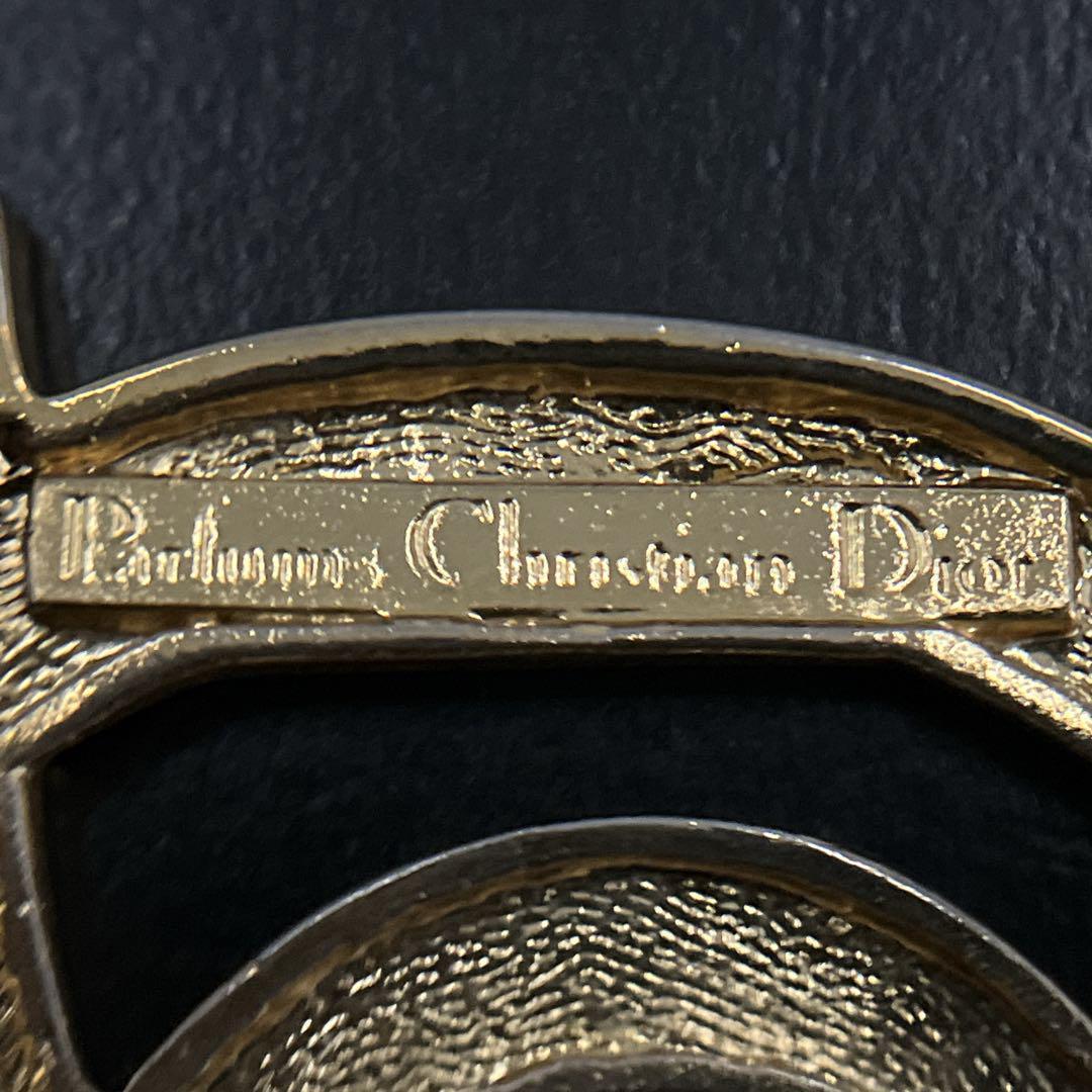 美品　オールド　クリスチャンディオール　ピンブローチ　コサージュ　刻印　ゴールド