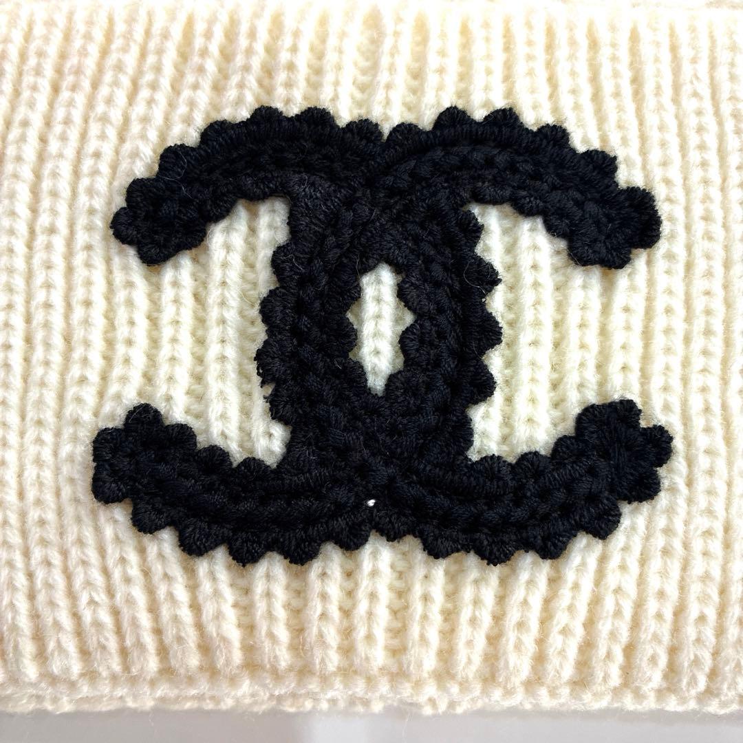 CHANELニット帽　海外正規品　白アイボリー