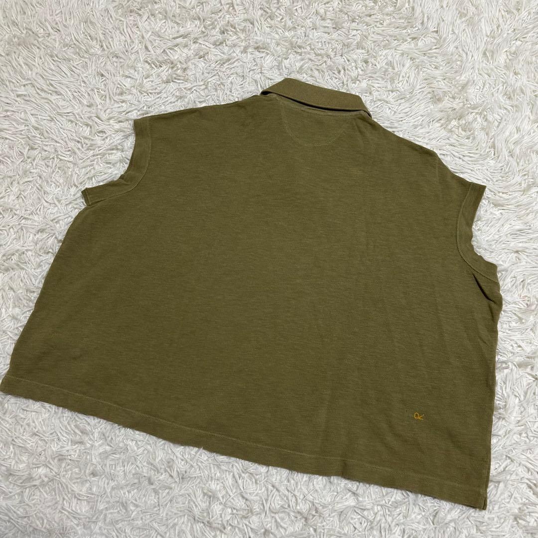 良品✨45R ジンバカノコの33色馬ポロ R刺繍 ゆったり ポロシャツ カーキ