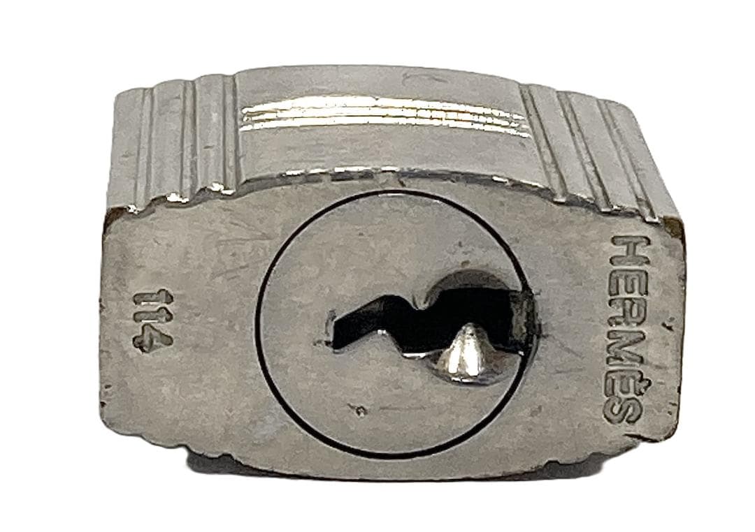 エルメス カデナ＆キー＆革紐 No.114 シルバー 中古品 (62105)