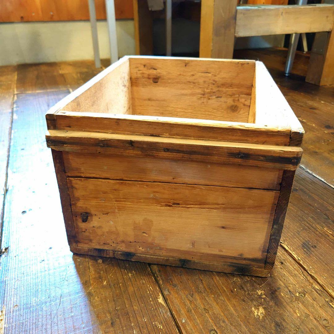 ミツワ肝油ドロップ　木箱　明治時代　アンティーク　インダストリアル　古木