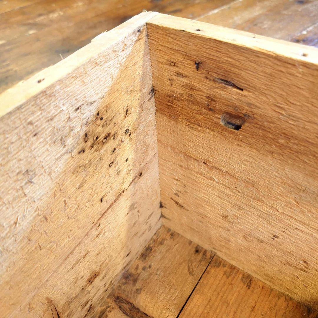 ミツワ肝油ドロップ　木箱　明治時代　アンティーク　インダストリアル　古木