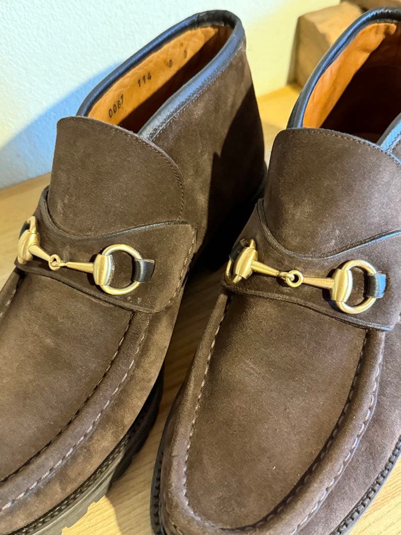 Gucci グッチ ビットモカシン ブーツ スウェード